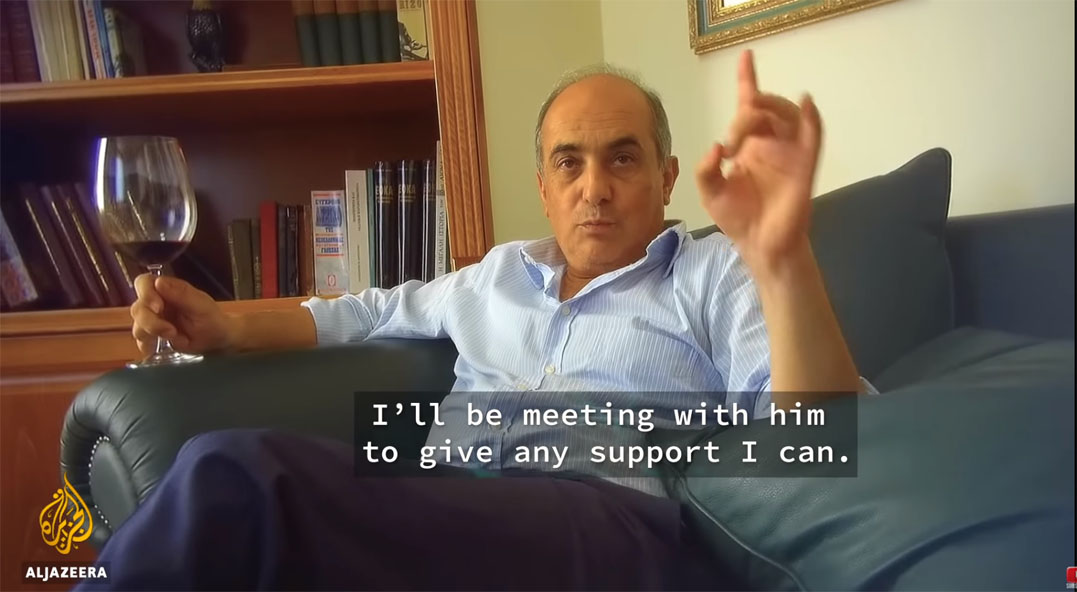 Chủ tịch Nghị viện Cyprus Demetris Syllouris hứa sẽ làm tất cả để giúp ông X có hộ chiếu nước này. Ảnh: chụp màn hình