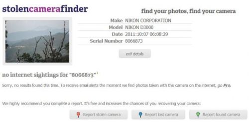 Lost Camera Finder details