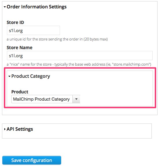 Commerce MailChimp module category setting