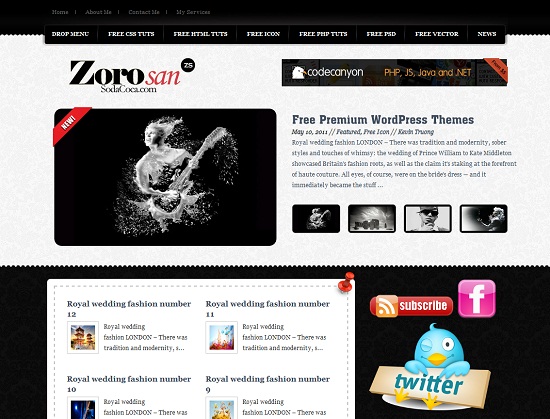 Themes Zoro San - Themes miễn phí tuyệt đẹp dành cho blog cá nhân