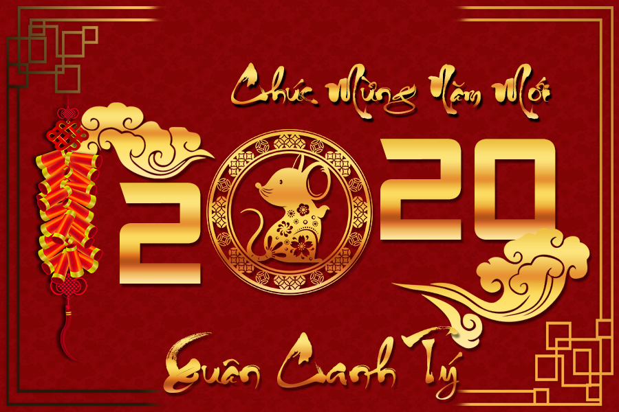 Free Download file PSD mừng xuân năm mới Canh Tý thiệp tết 2020