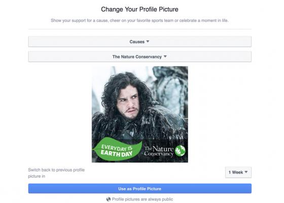Hướng dẫn đổi ảnh đại diện Facebook hưởng ứng ngày trái đất